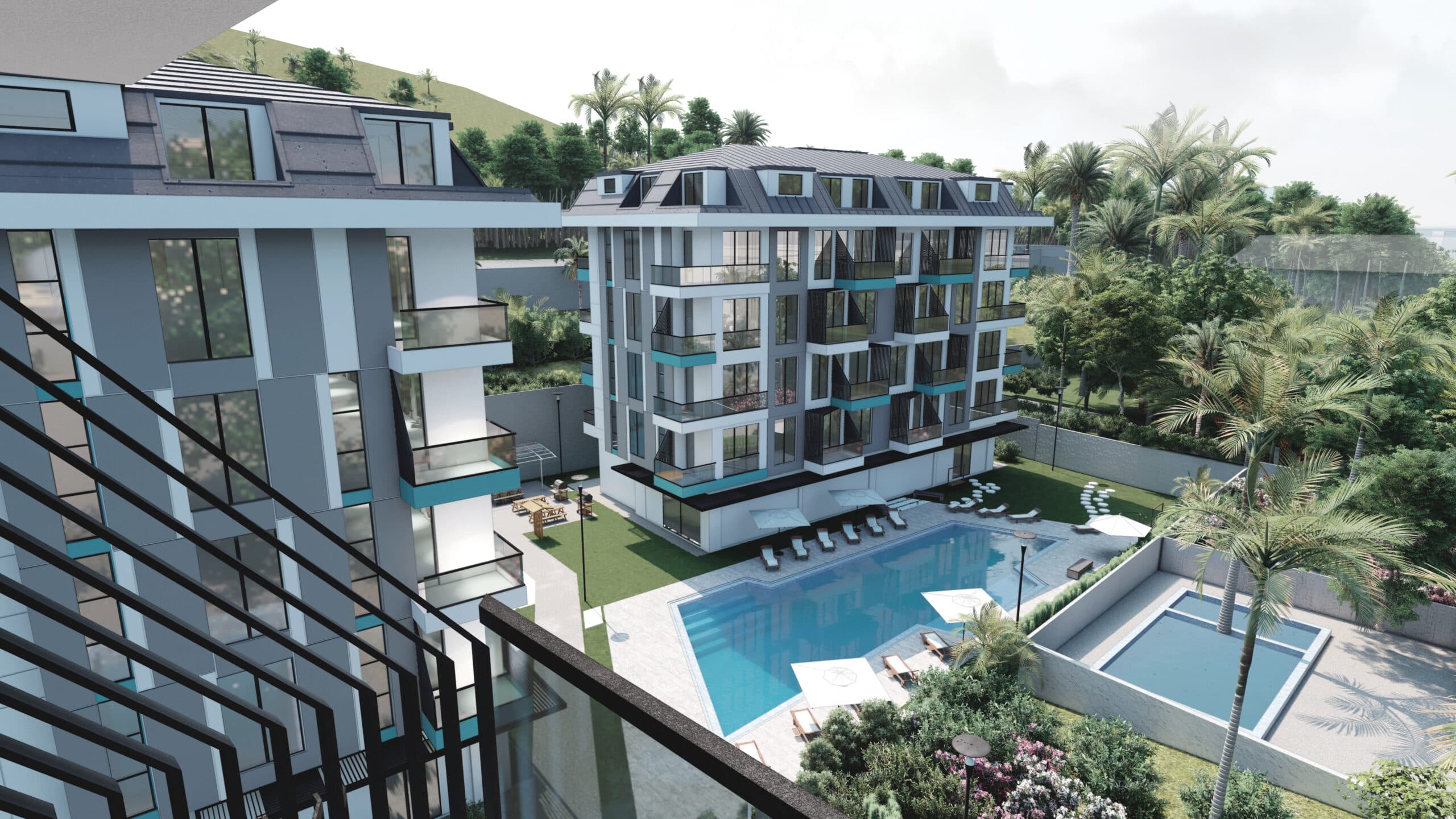 Hayat Dream Homes — вид на комплекс та басейн з балкона