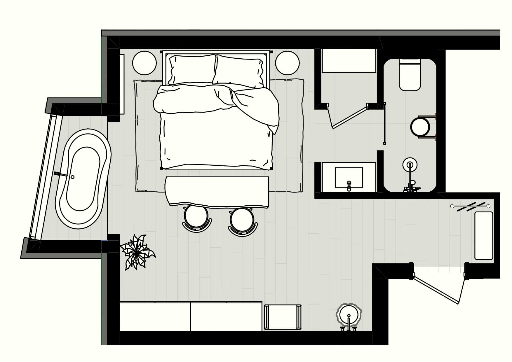 Планування номеру Premium 33 м² — Меланіт Resort & SPA
