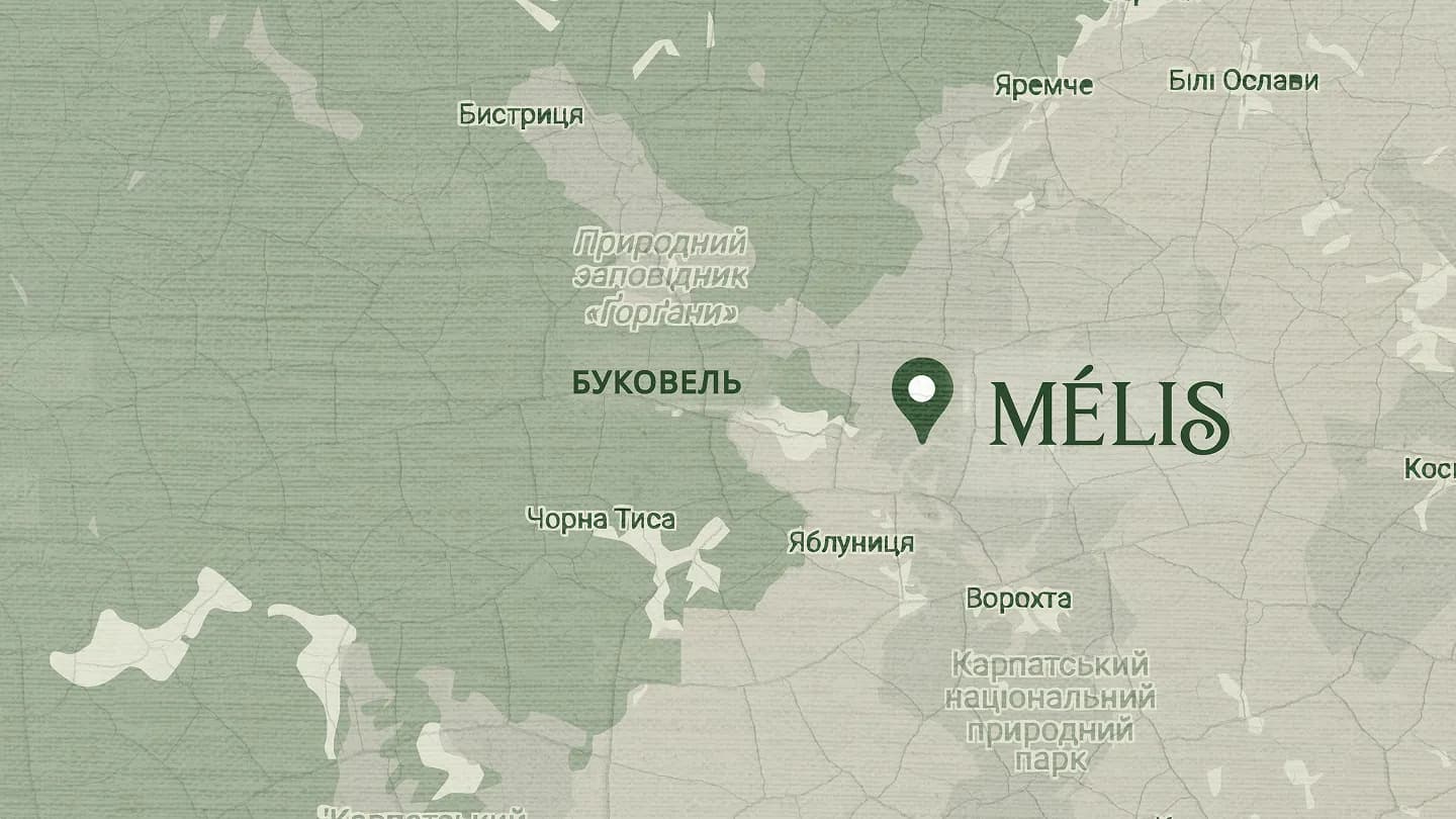 Mélis — карта розташування поряд з Буковелем